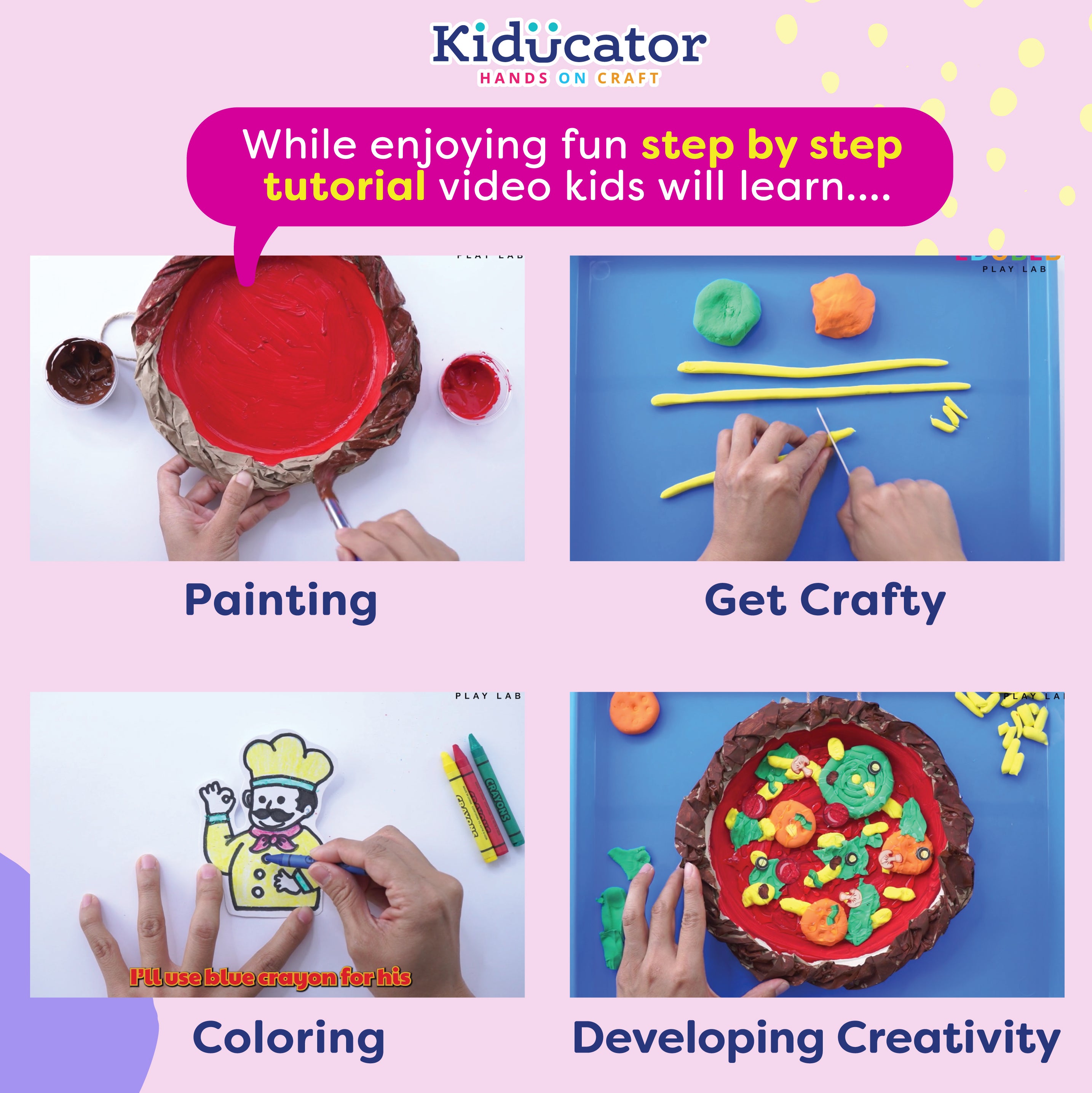 Pizza Day Art & Craft Kit / Step by Step Tutorial Video Included/ Food  Craft for 5-10yrs/ Art and Craft kit for kid